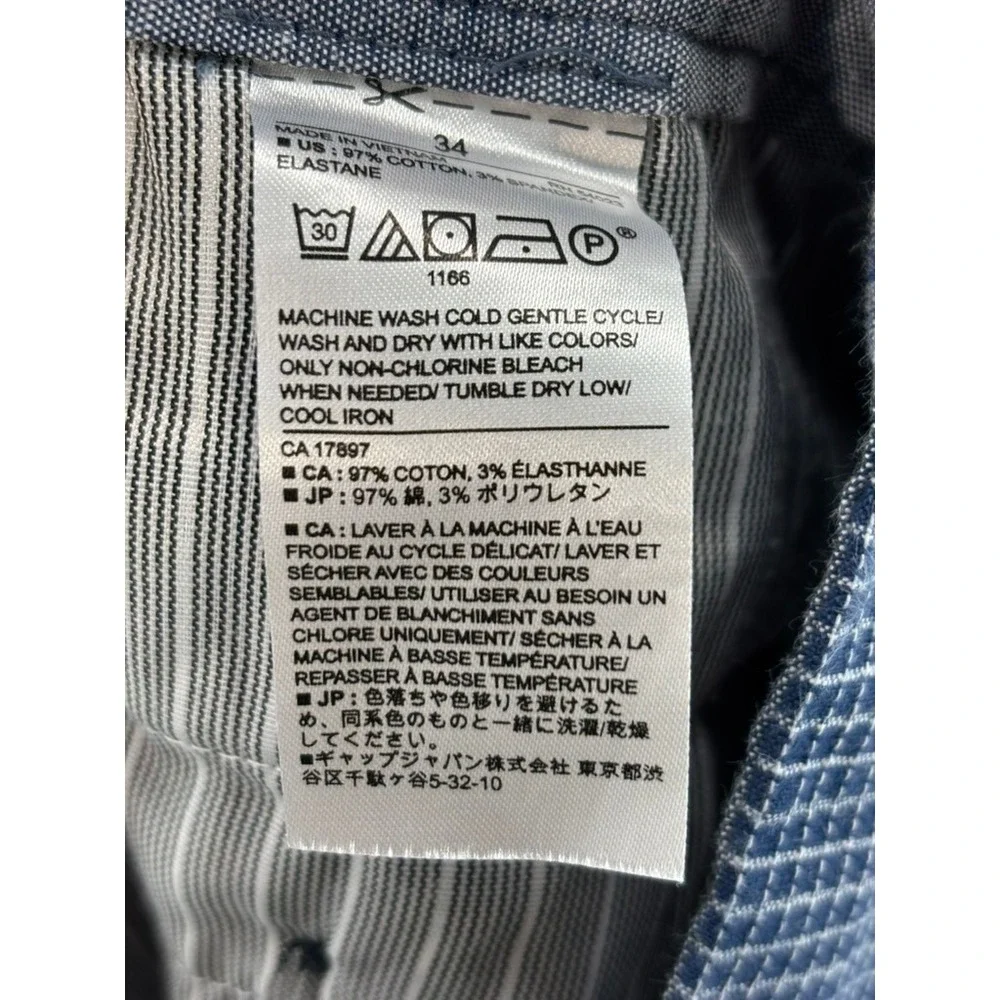 Banana Republic Shorts‎ Mens Sz 34W Aiden Club Blue Micro Grid Stretch 8 in
